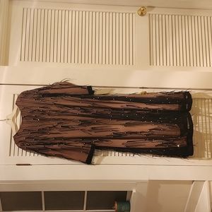 Black and Blush Ostrich Feather Shift Gown( included video of dress)